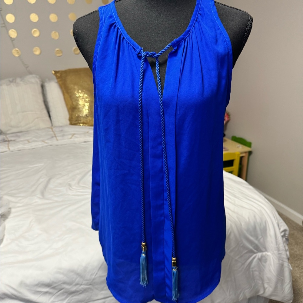 Meraki Royal Blue Halter Tie Blouse – Size M